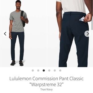 169-$50 *FREE SHIPPING* Lululemon Commission Pant Classic
True Navy size 32 x 29